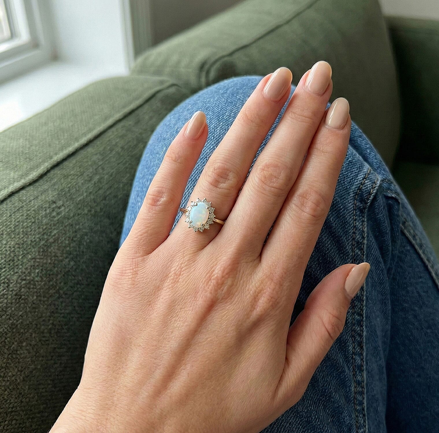 Princess Diana Inspired Halo Ring in Sterling Silver