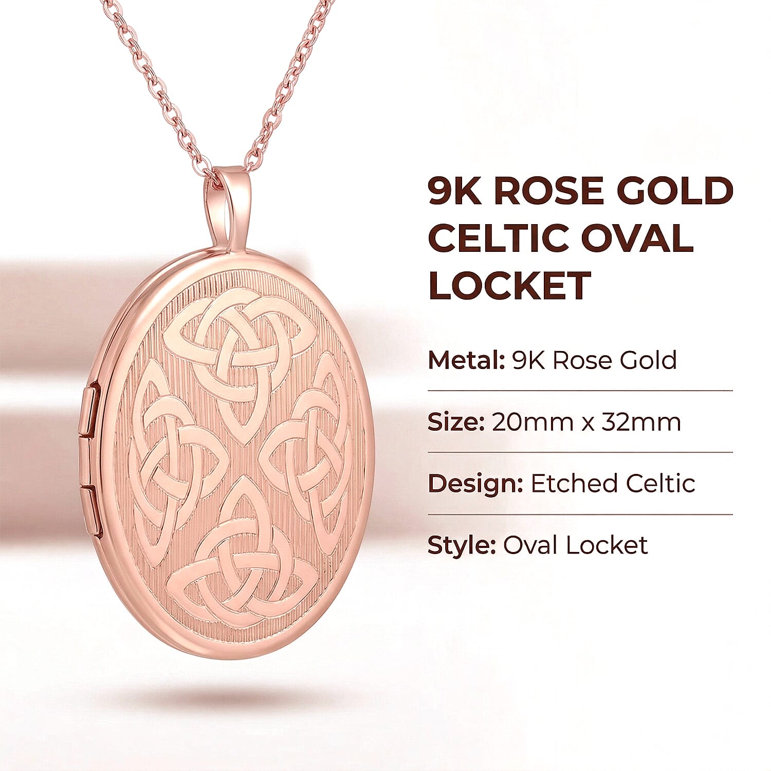 9K Rose Gold  Pendant,  Gold Wt. 2.4 Gms