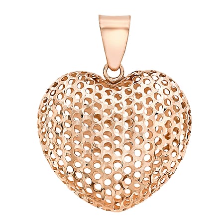 9K Rose Gold 20mm x 20mm Mesh Heart 20mm x 25.5mm Pendant 9K Rose Gold 20mm x 20mm Mesh Heart 20mm x 25.5mm Pendant