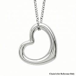 18K White Gold 12mm x 14mm Heart Slider Pendant
