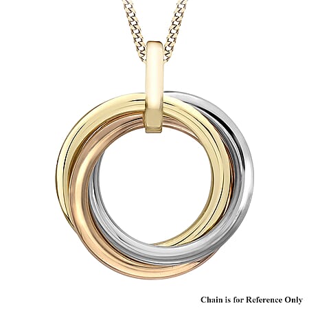 9K Three Colour Gold 10.5mm Knot Pendant