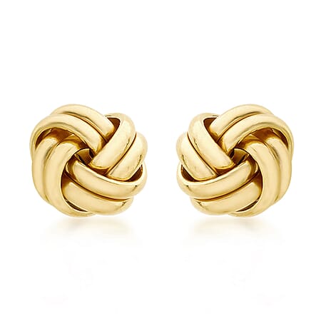 18K Yellow Gold 10mm Knot Stud Earrings