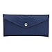 Genuine Leather RFID Protected Snakeskin Pattern Long Size Wallet with Magnetic Closure   Navy