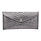 Genuine Leather RFID Protected Snakeskin Pattern Long Size Wallet with Magnetic Closure   Navy