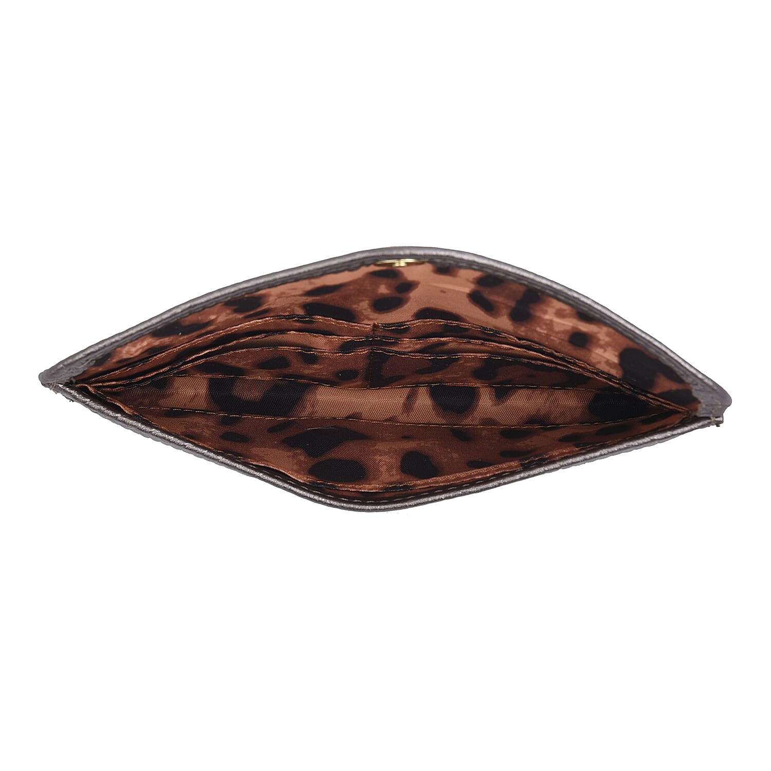 100% Genuine Leather Snakeskin Pattern Long Size Wallet with Magnetic Closure (Size 20x10Cm) - Metallic