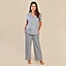 OTO - Tamsy Jersey Button Through Rever Collar Pyjama Set -  Grey