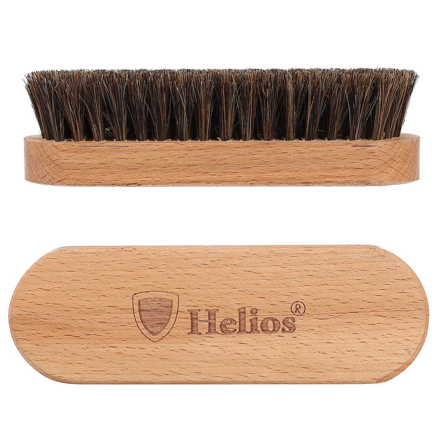 Wooden Horse Hair Shoe Brush - Brown