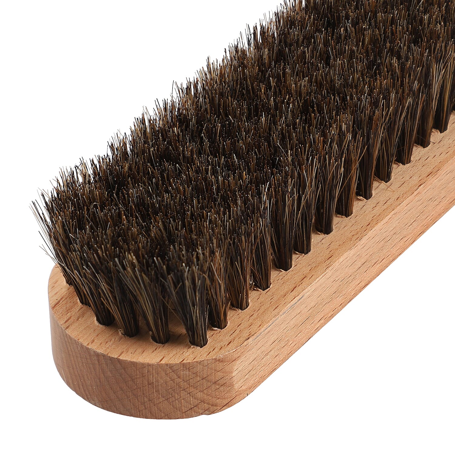 Wooden Horse Hair Shoe Brush - Brown