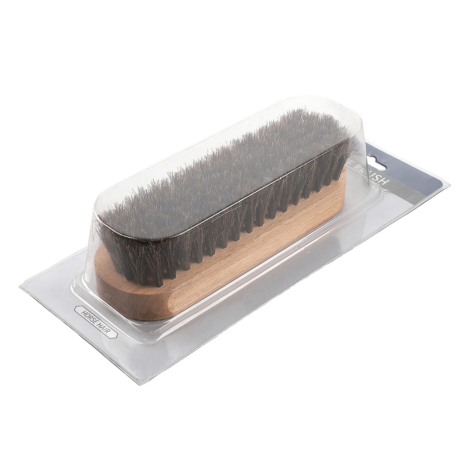 Wooden Horse Hair Shoe Brush - Brown