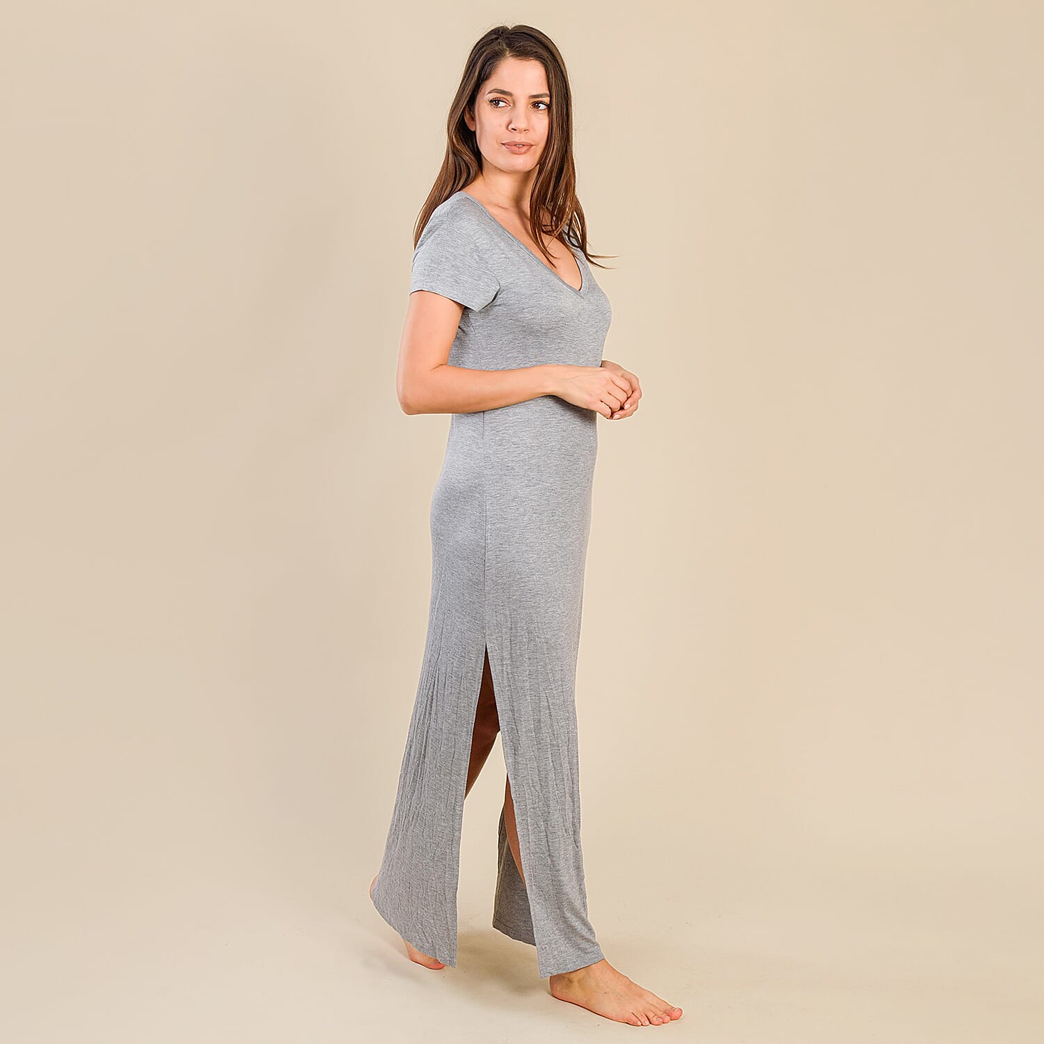 Tamsy Jersey Long Nightdress - Black