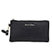 SENCILLEZ Genuine Leather Snakeskin Pattern Clutch Bag with Zipper Closure - Black