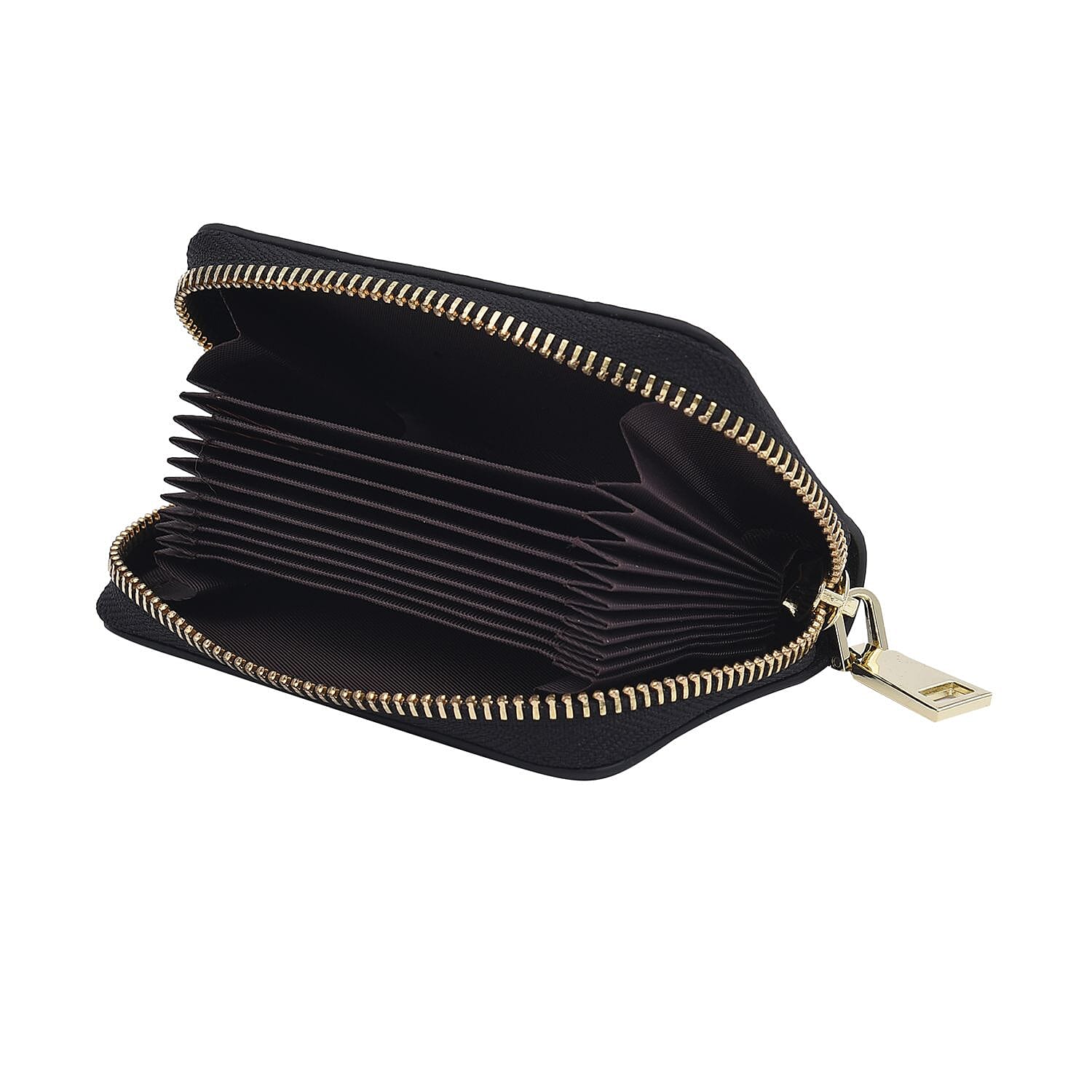 SENCILLEZ 100% Genuine Leather RFID Wallet with Zipper Closure (Size 12x8x2Cm) - Black