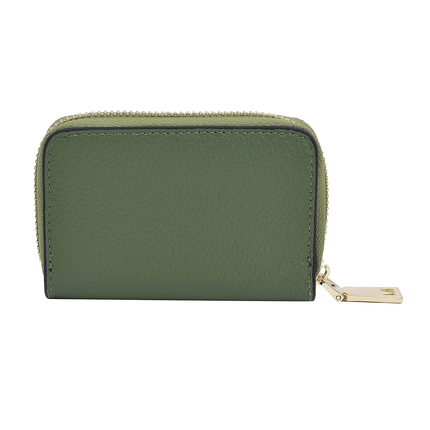 SENCILLEZ 100% Genuine Leather Wallet with Zipper Closure (Size 12x8x2Cm) - Green
