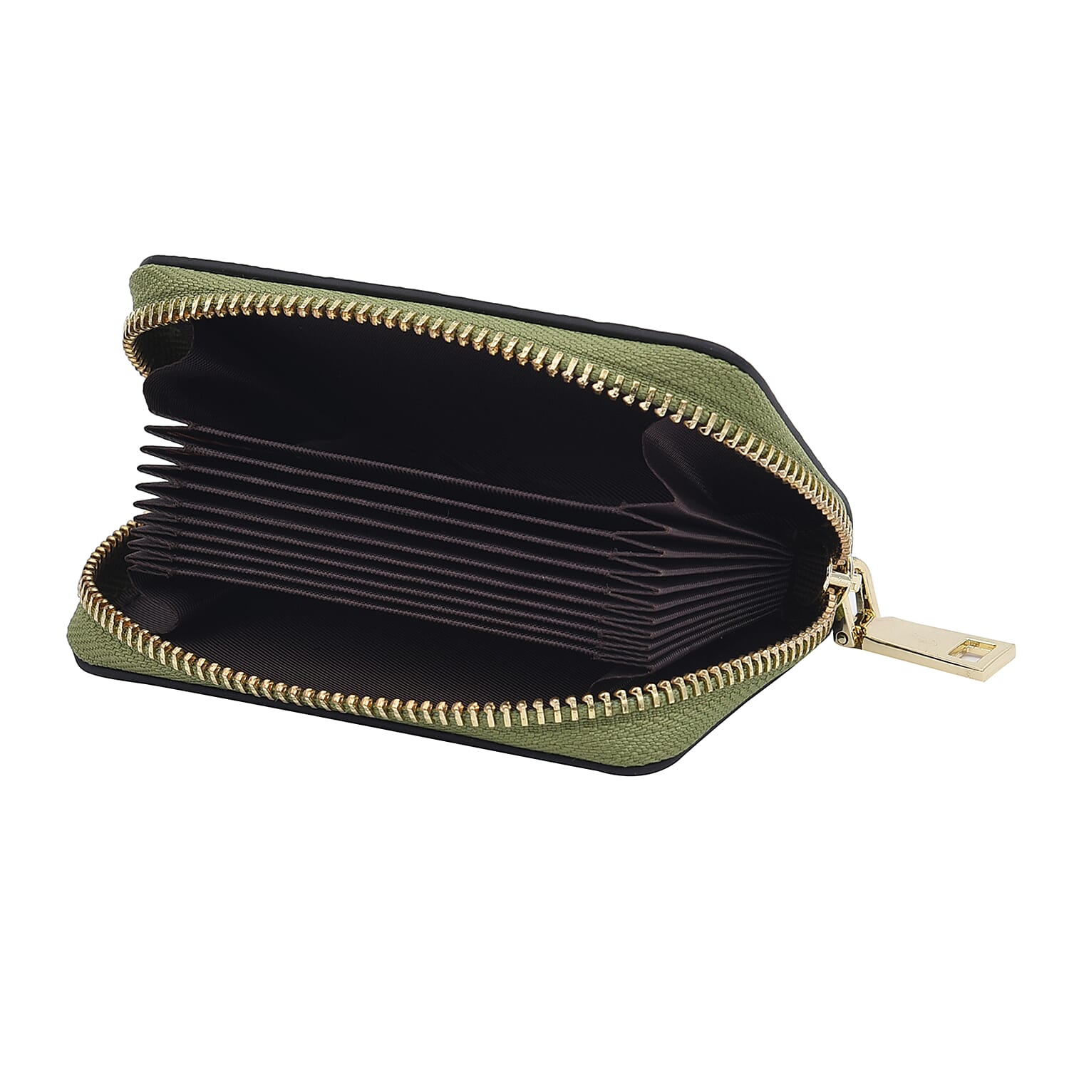 SENCILLEZ 100% Genuine Leather Wallet with Zipper Closure (Size 12x8x2Cm) - Green