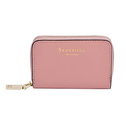 SENCILLEZ 100% Genuine Leather Wallet with Zipper Closure - Pink