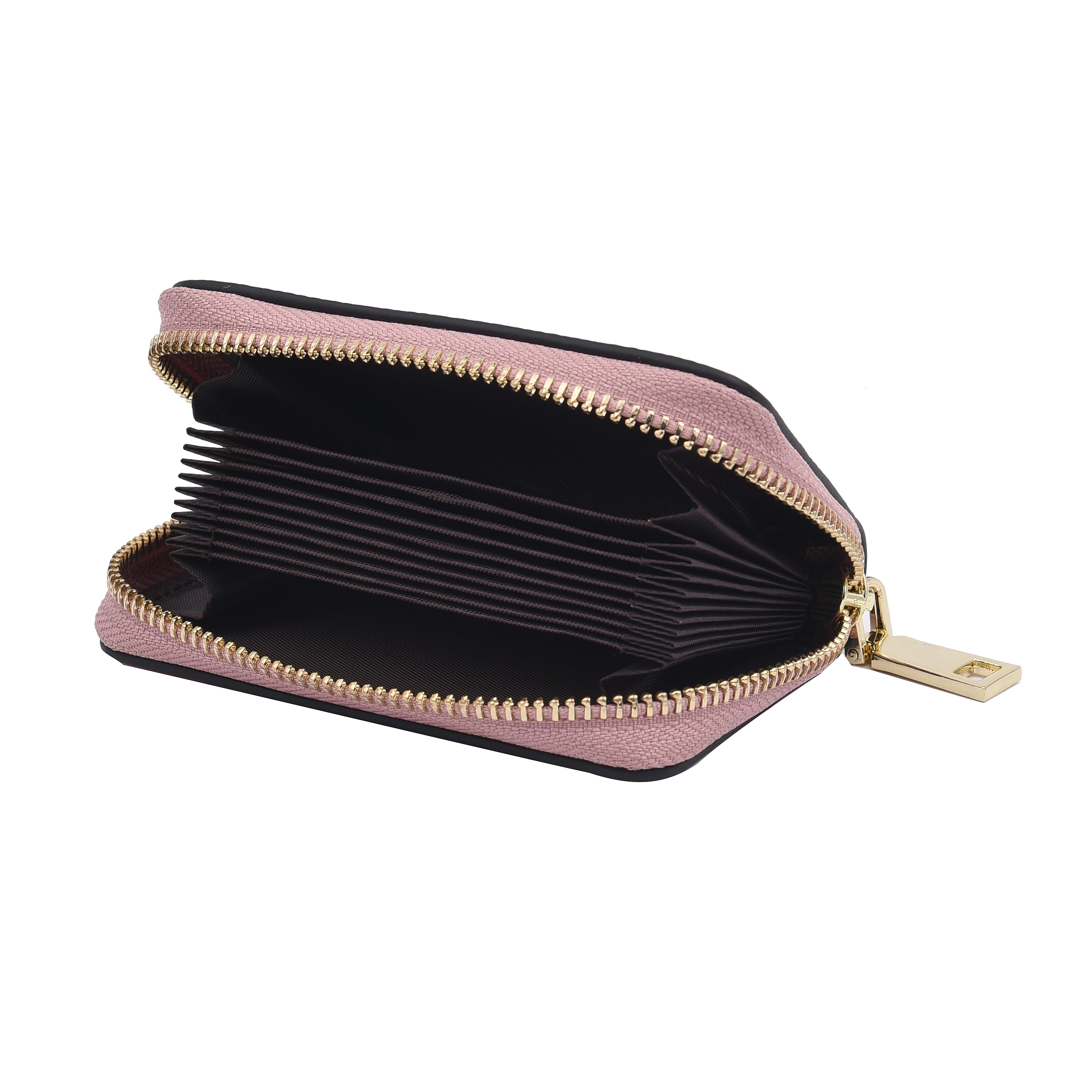 SENCILLEZ 100% Genuine Leather Wallet with Zipper Closure (Size 12x8x2Cm) - Pink