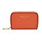 SENCILLEZ 100% Genuine Leather Wallet with Zipper Closure - Orange