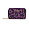 SENCILLEZ 100% Genuine Leather Leopard Pattern Wallet with Zipper Closure - Purple