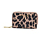 SENCILLEZ 100% Genuine Leather Leopard Pattern Wallet with Zipper Closure - Khaki