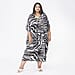Tamsy 100% Viscose V-Neck Printed Kaftan (One Size) - White and Black