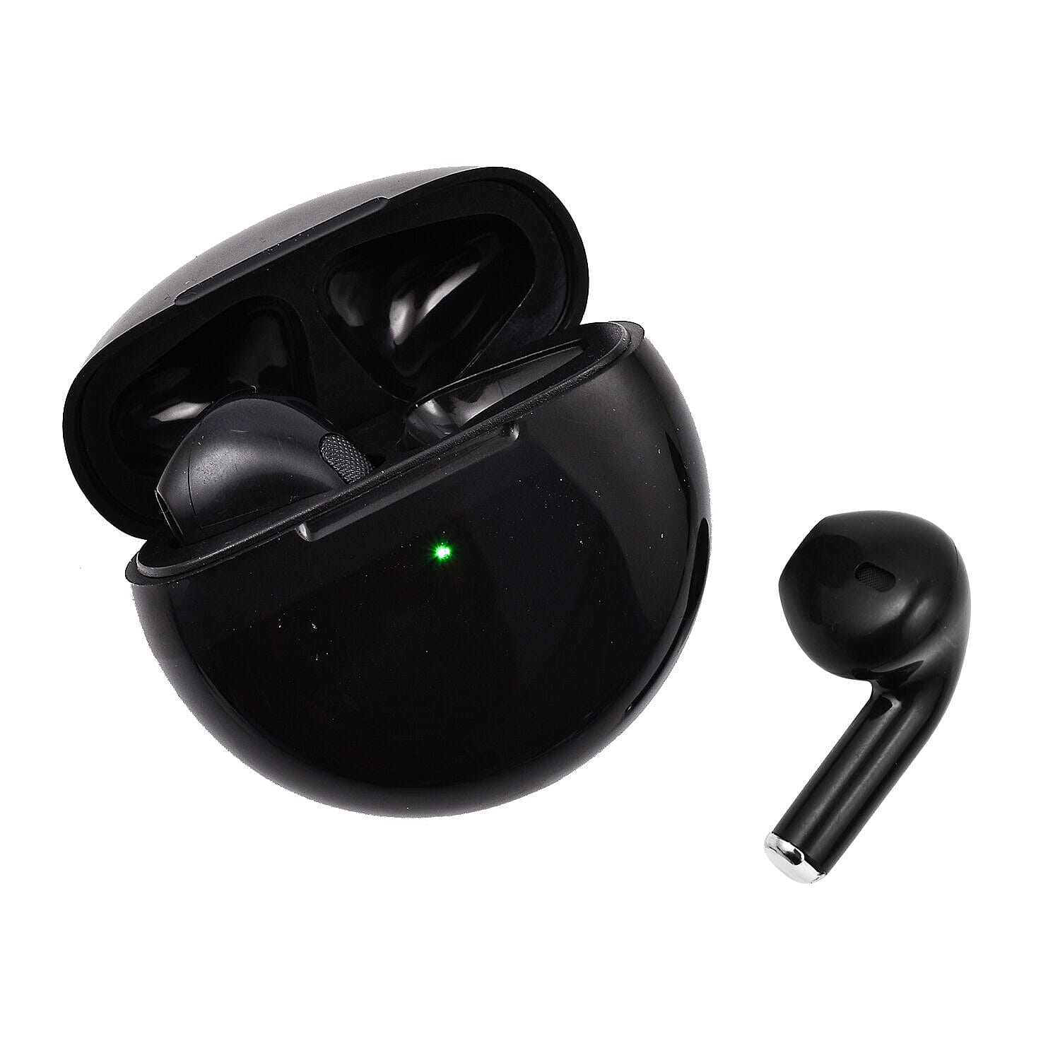 Wireless Earbuds with Round Charging Case - Black