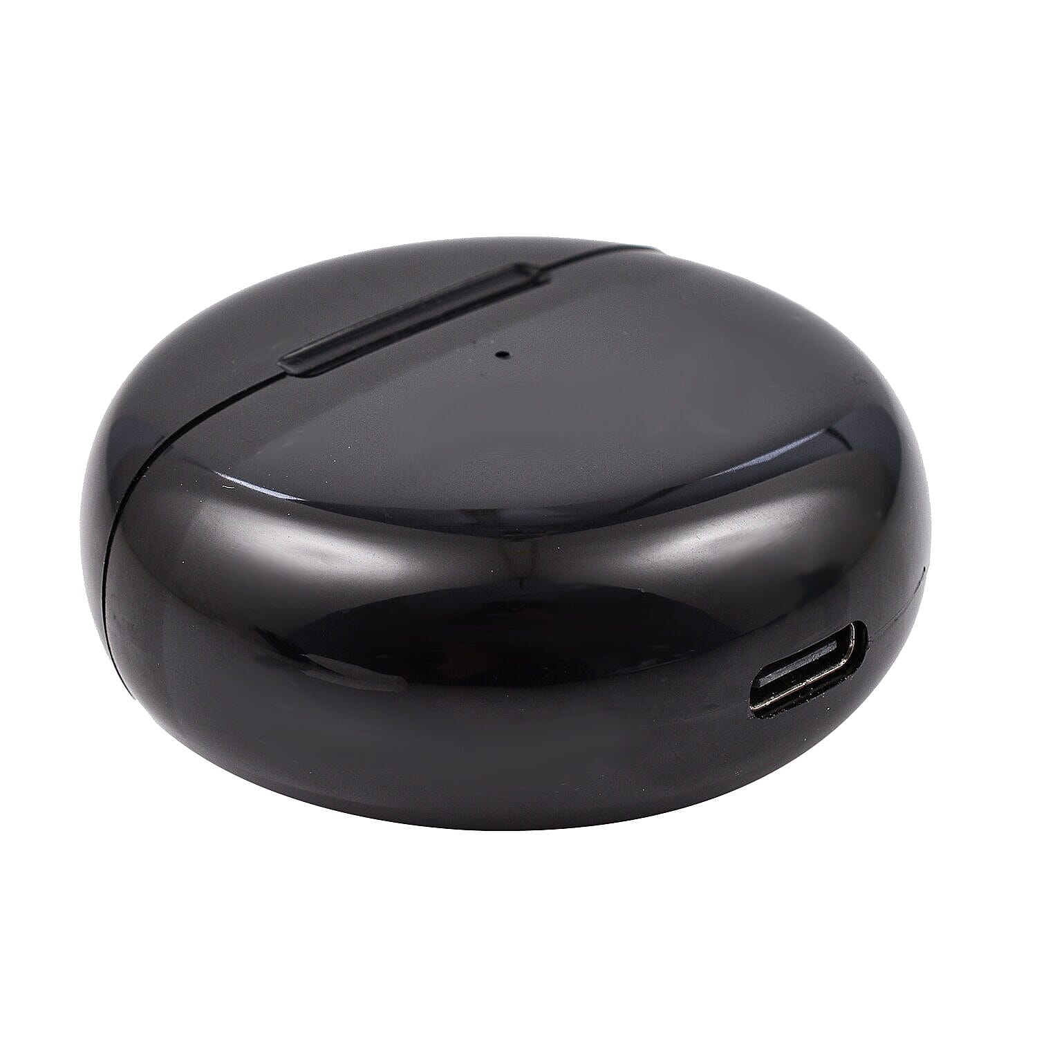 Wireless Earbuds with Round Charging Case - Black