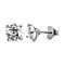 Moissanite Solitaire Stud Earrings (with Push Back) in Platinum Overlay Sterling Silver 1.618 Ct.