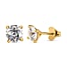 Moissanite Solitaire Stud Push Post Earring (With Push Back) in 18K Vermeil Yellow Gold Plated Sterling Silver 1.618 Ct.