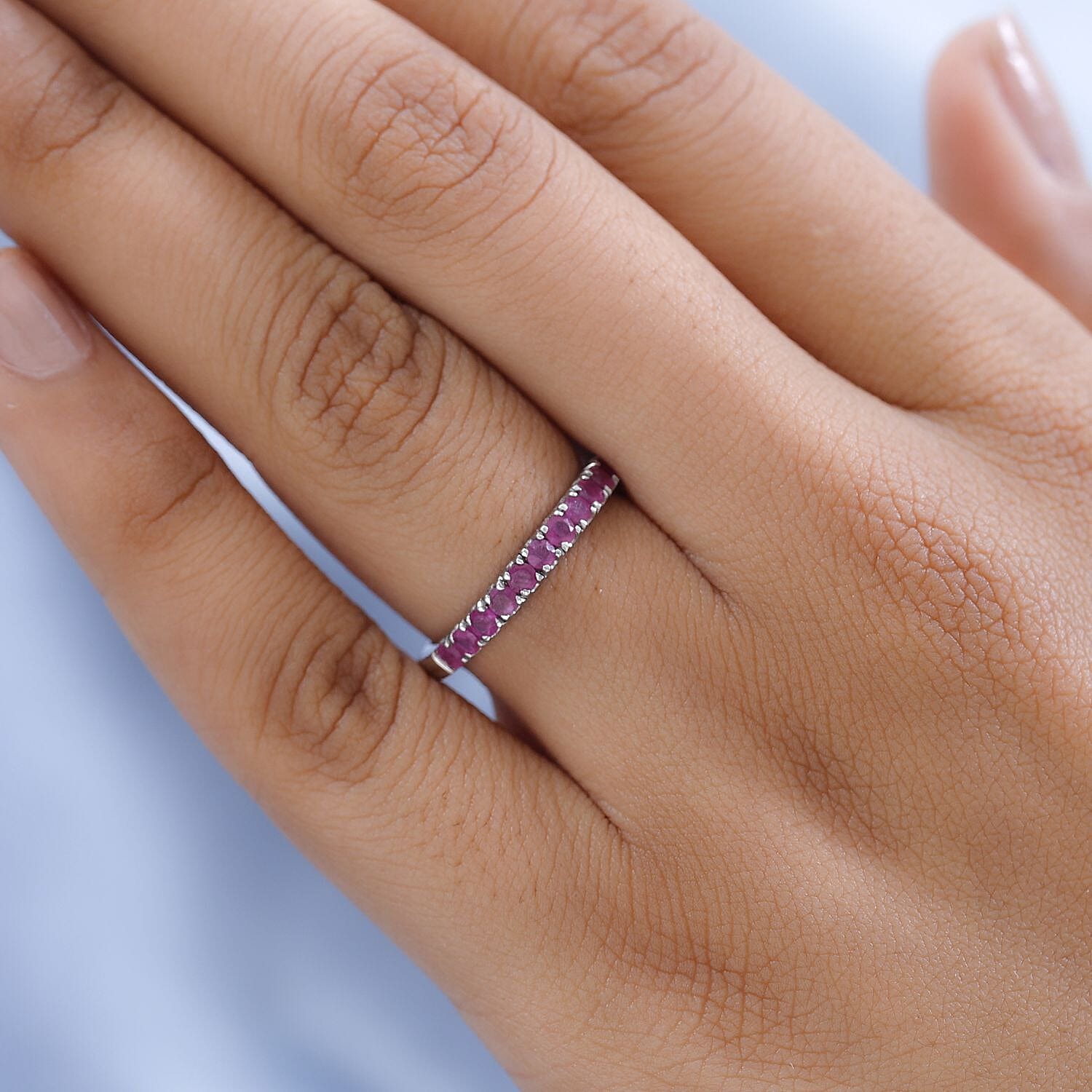 Half Eternity Band Ring in Sterling Silver