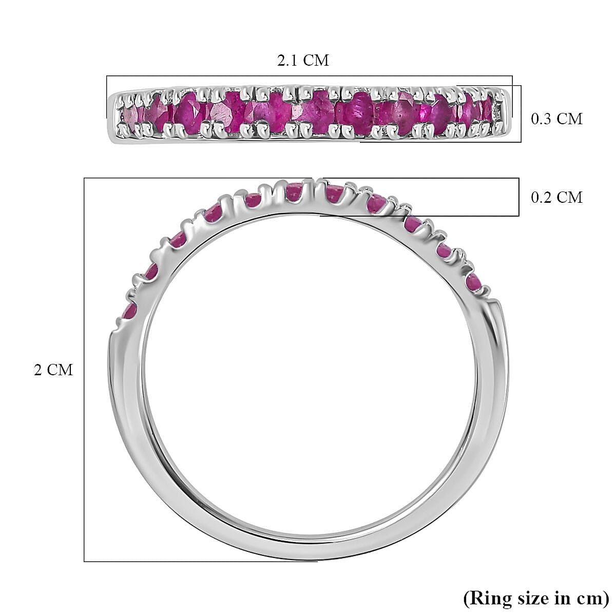 Half Eternity Band Ring in Sterling Silver
