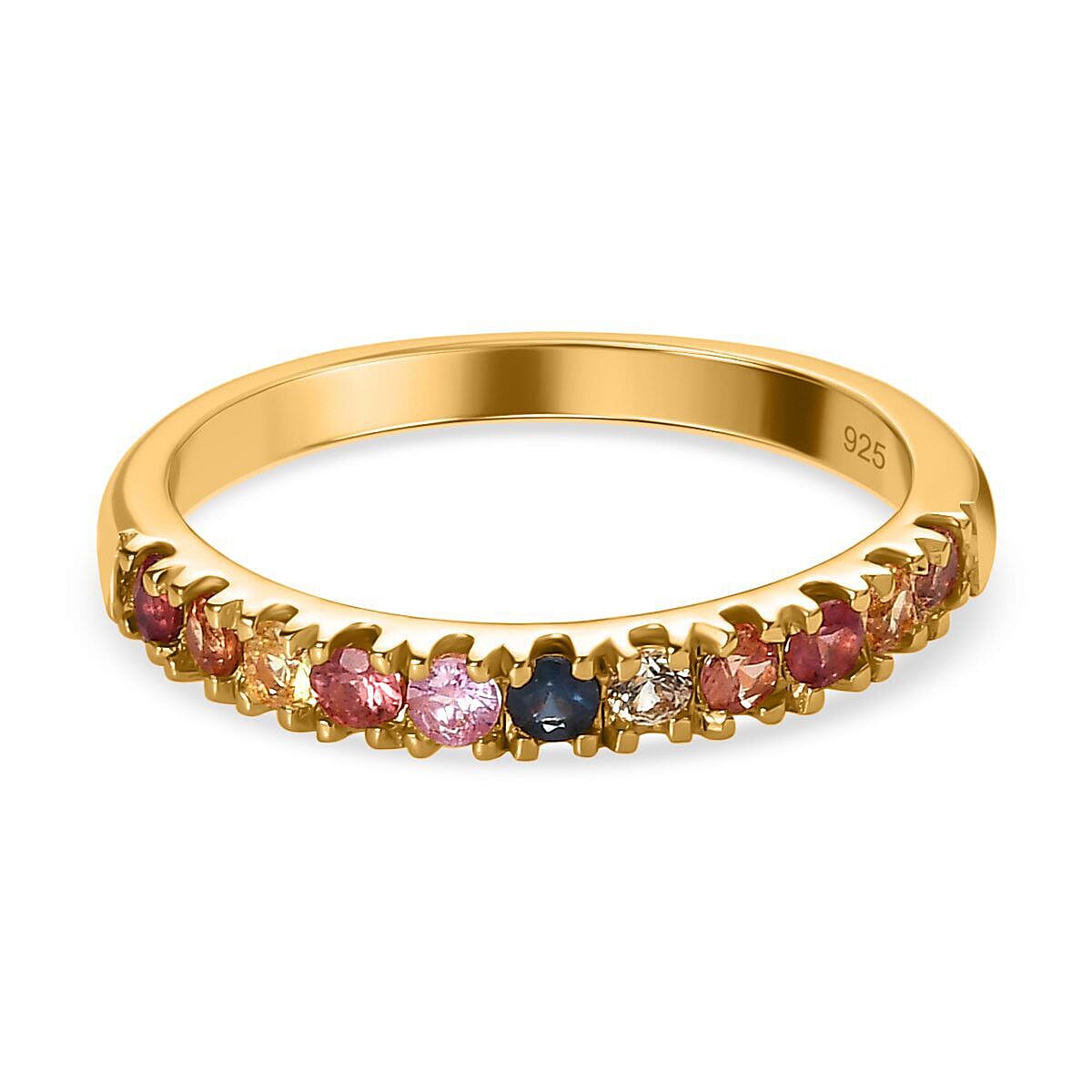 Multi Sapphire Ring in 18K Vermeil Yellow Gold Plated Sterling Silver Multi Sapphire Ring in 18K Vermeil Yellow Gold Plated Sterling Silver