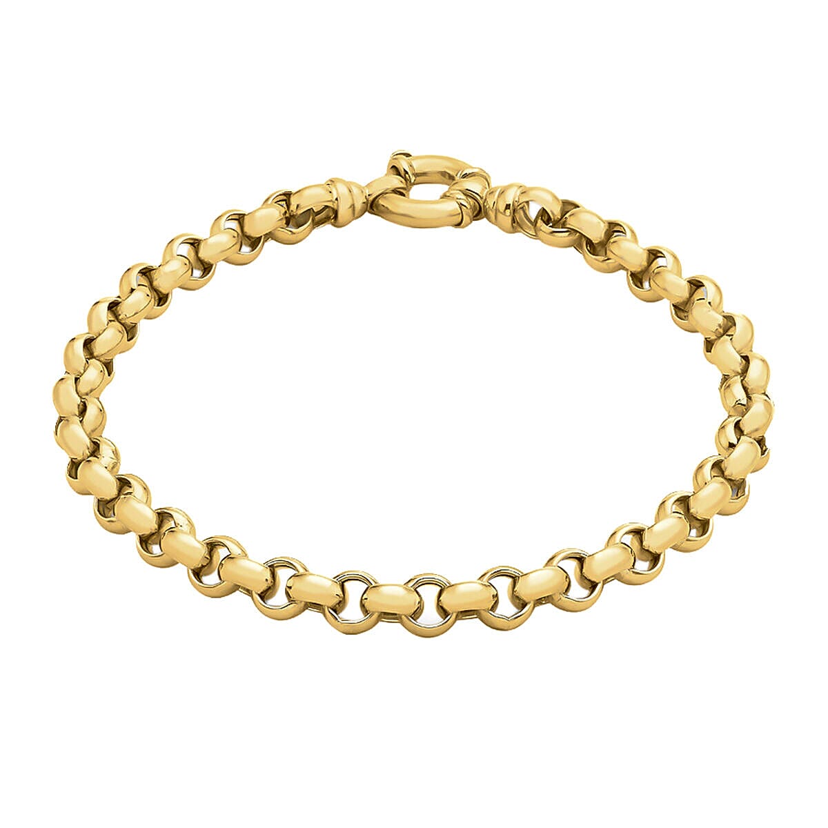 9K Yellow Gold Belcher Bracelet (Size - 7.5) With Senorita Clasp, Gold Wt. 8.4 Gms