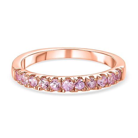 Pink Sapphire Ring in 18K Vermeil Rose Gold Plated Sterling Silver