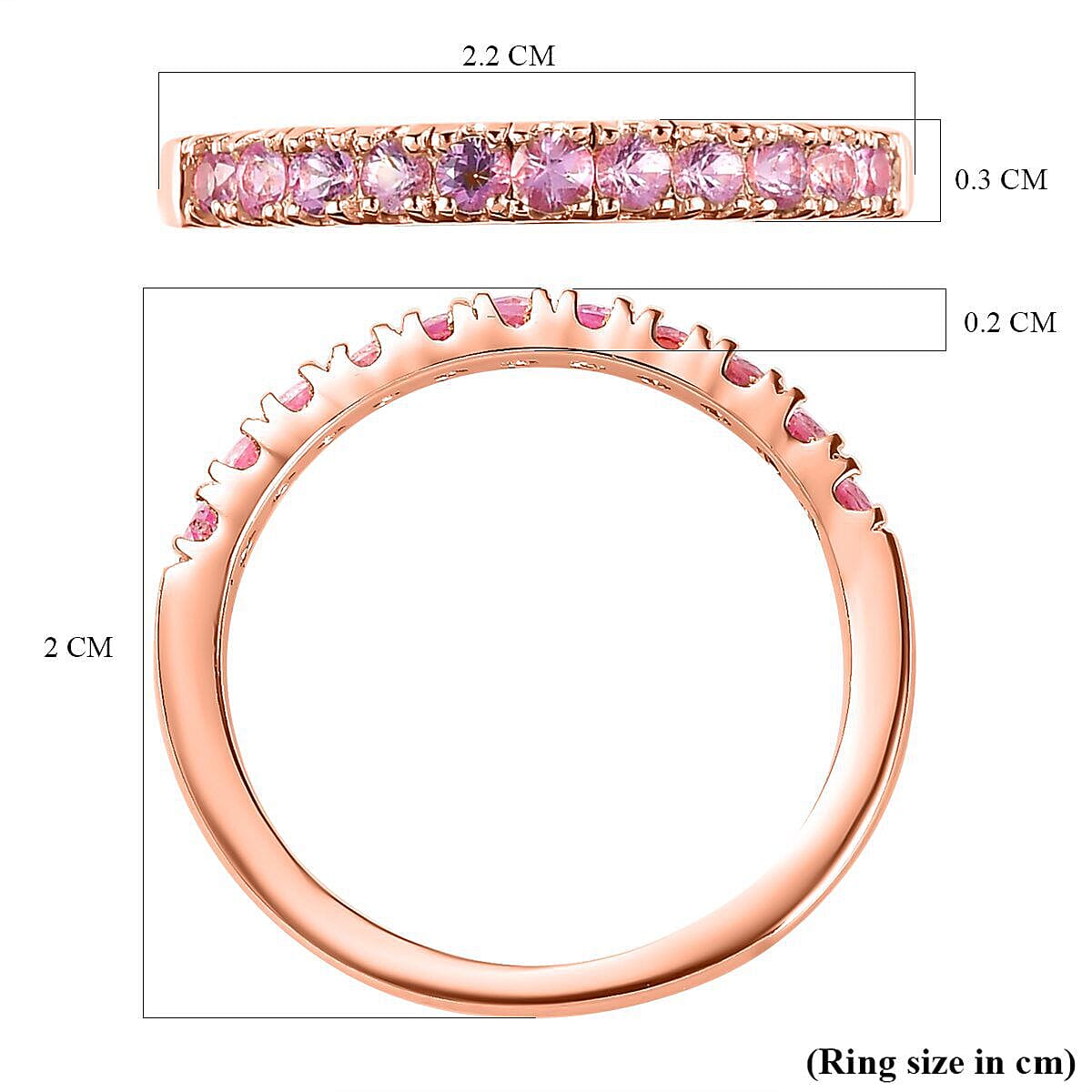 Half Eternity Band Ring in Sterling Silver