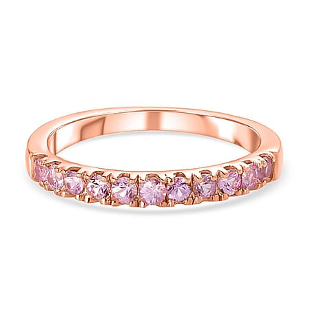 Pink Sapphire Ring in 18K Vermeil Rose Gold Plated Sterling Silver