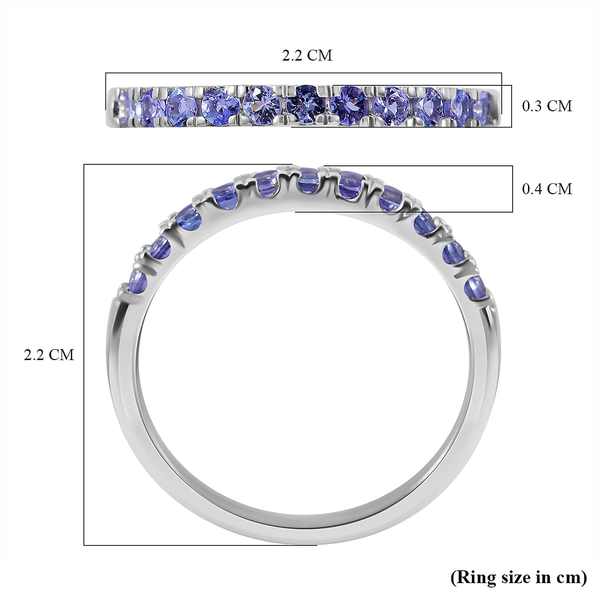 Half Eternity Band Ring in Sterling Silver