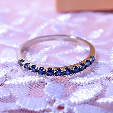Tanzanite Ring in Platinum Overlay Sterling Silver