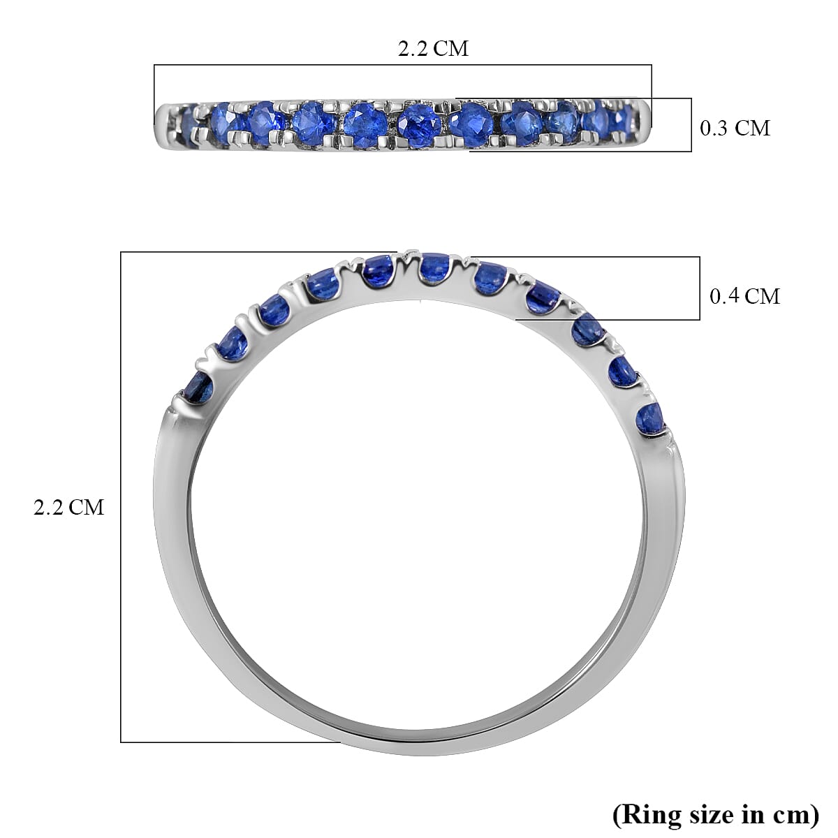 Half Eternity Band Ring in Sterling Silver