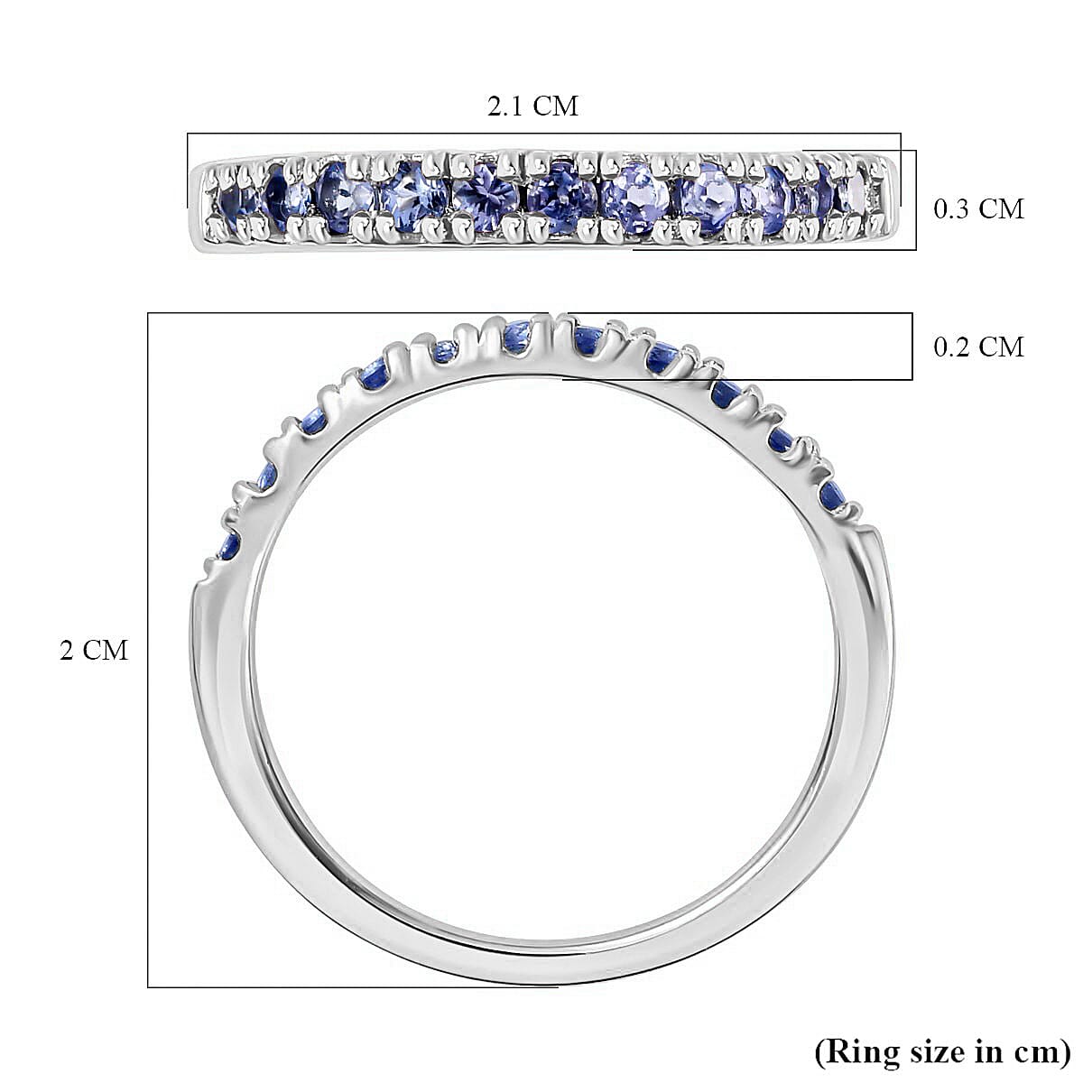 Half Eternity Band Ring in Sterling Silver
