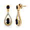 Masoala Sapphire and Natural Cambodian Zircon Dangling Earrings (With Push Post) in 18K Vermeil Yellow Gold Plated Sterling Silver 3.808 Ct.
