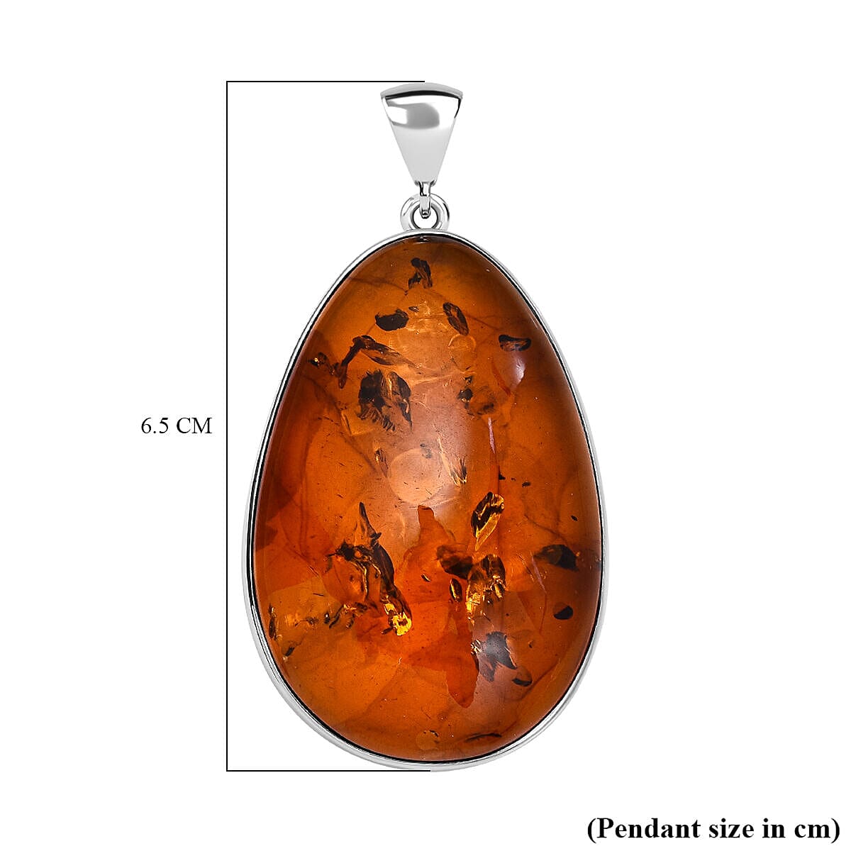 Sterling silver amber on sale pendant