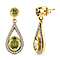 Hebei Peridot and Natural Cambodian Zircon Dangling Earrings (With Push Post) in 18K Vermeil Yellow Gold Plated Sterling Silver 2.824 Ct.
