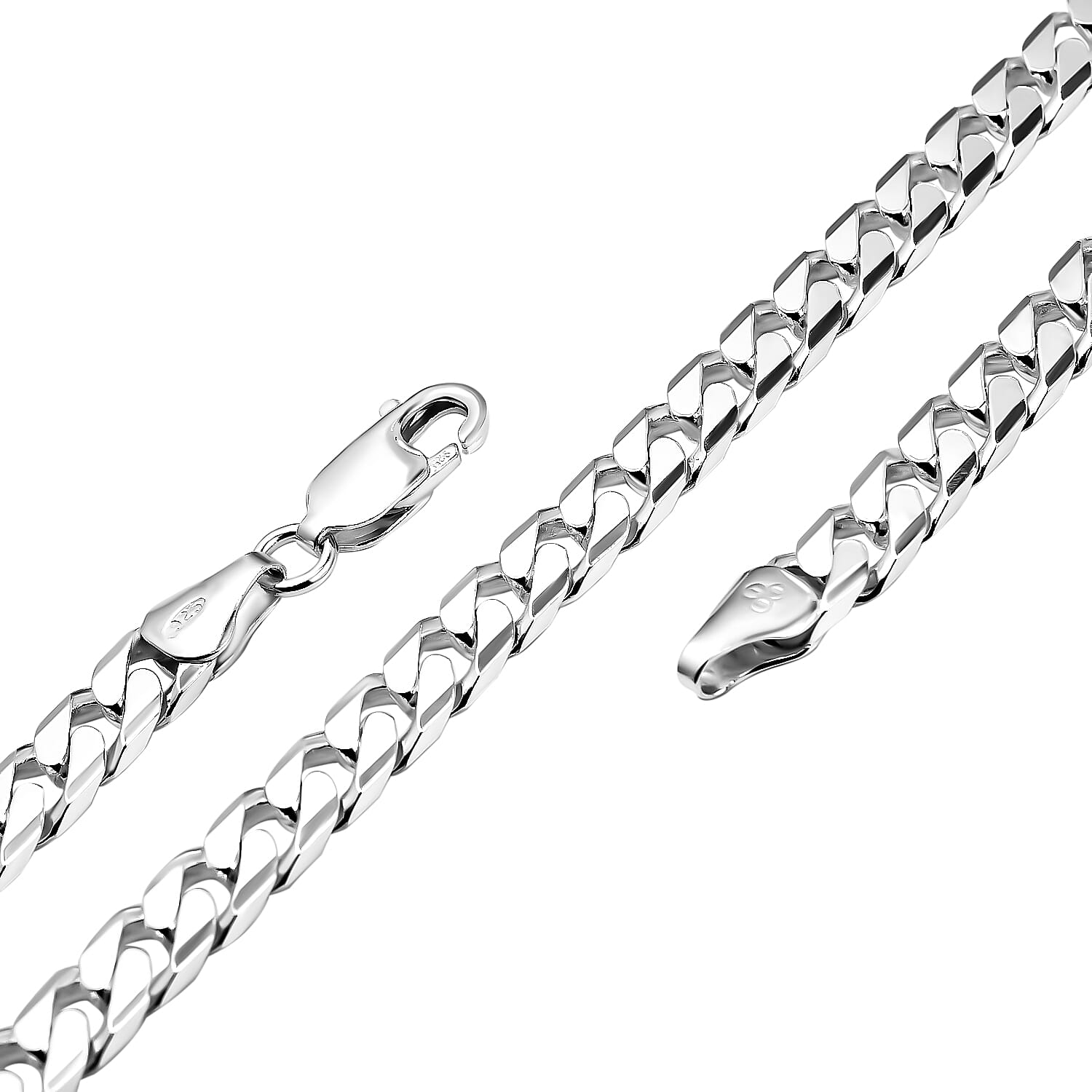 Closeout - Sterling Silver Curb Necklace (Size - 20), Silver Wt. 33.00 Gms. (1.06 Troy Ounce)
