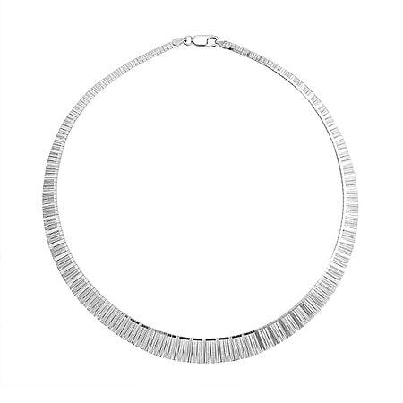 Vicenza Closeout Deal Sterling Silver Cleopatra Stripe Necklace (Size - 17) with Lobster Clasp, Silver Wt. 25.00 Gms
