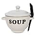 Soup Bowl with Ceramic Spoon (Size 15x15x12 cm) - Grey