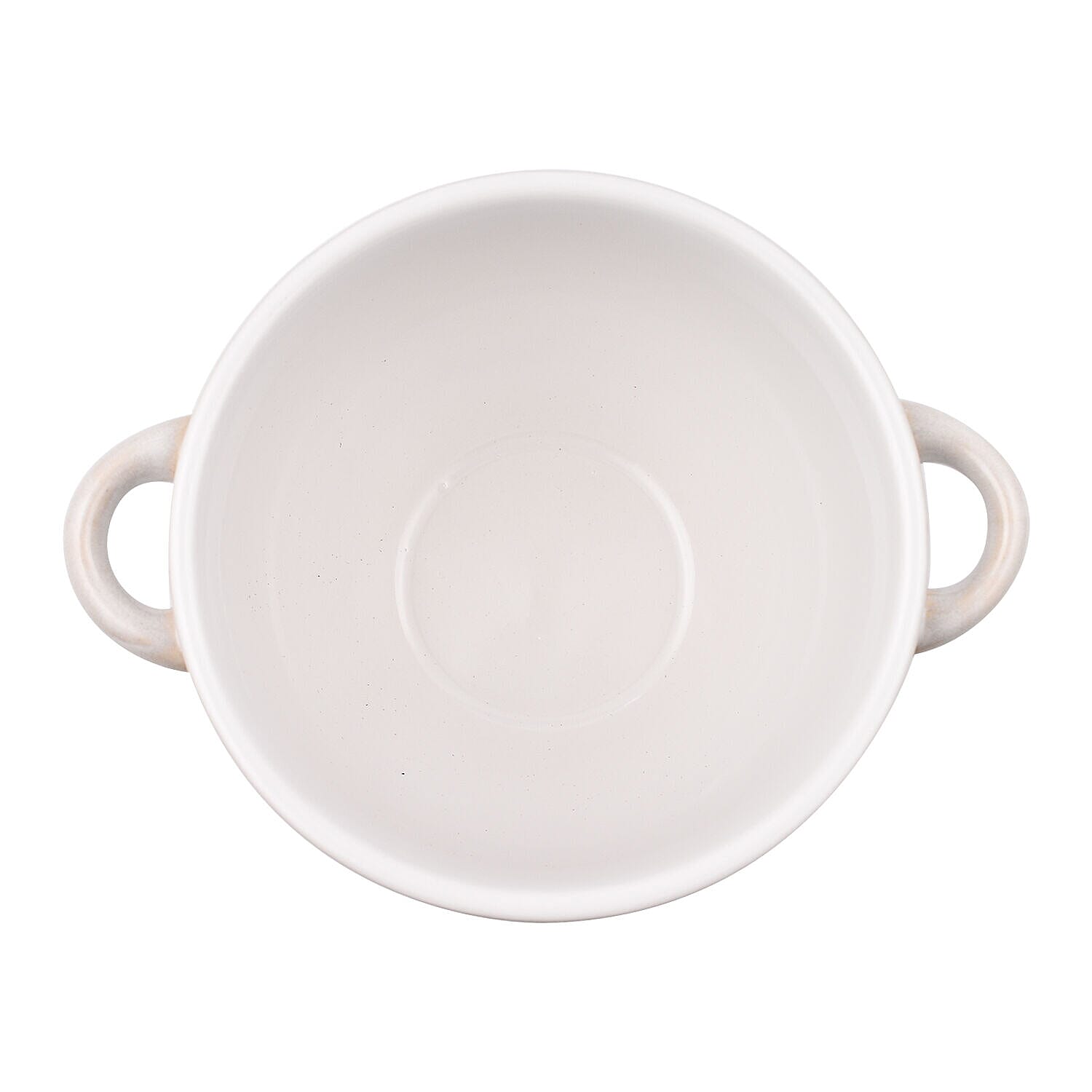 Soup Bowl with Ceramic Spoon (Size 15x15x12 cm) - White