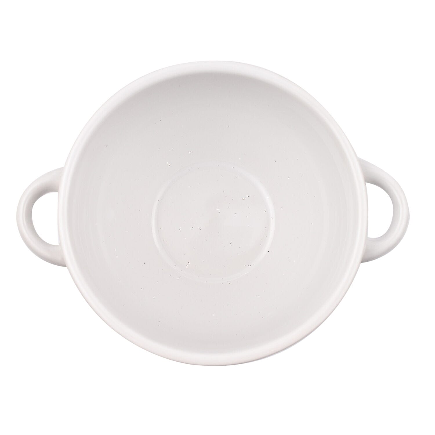 Set of 2 - Heart Pattern Soup Bowl with Ceramic Spoon (Size 15x11 cm) - Red & White