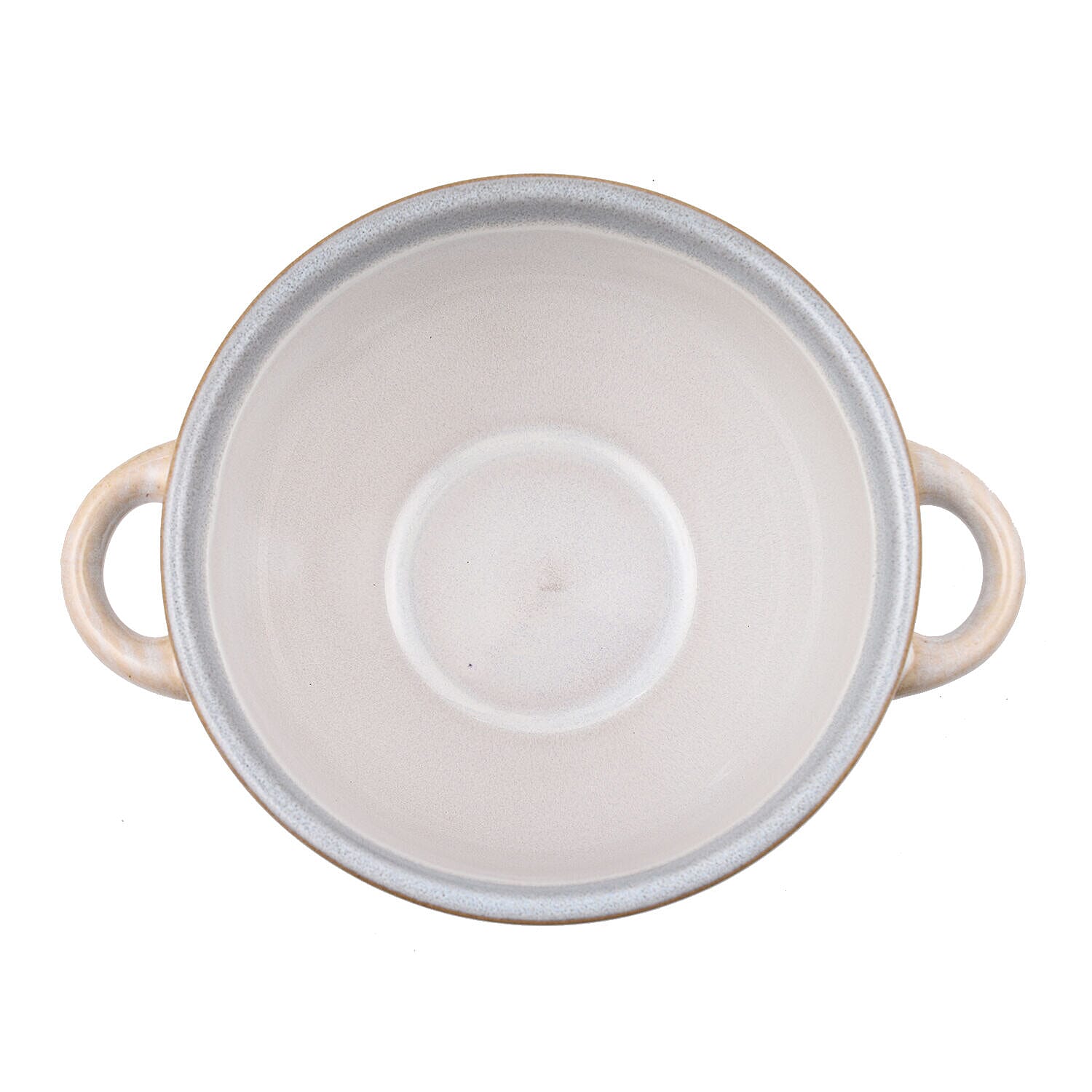 Soup Bowl with Ceramic Spoon (Size 15x15x12 cm) - Grey