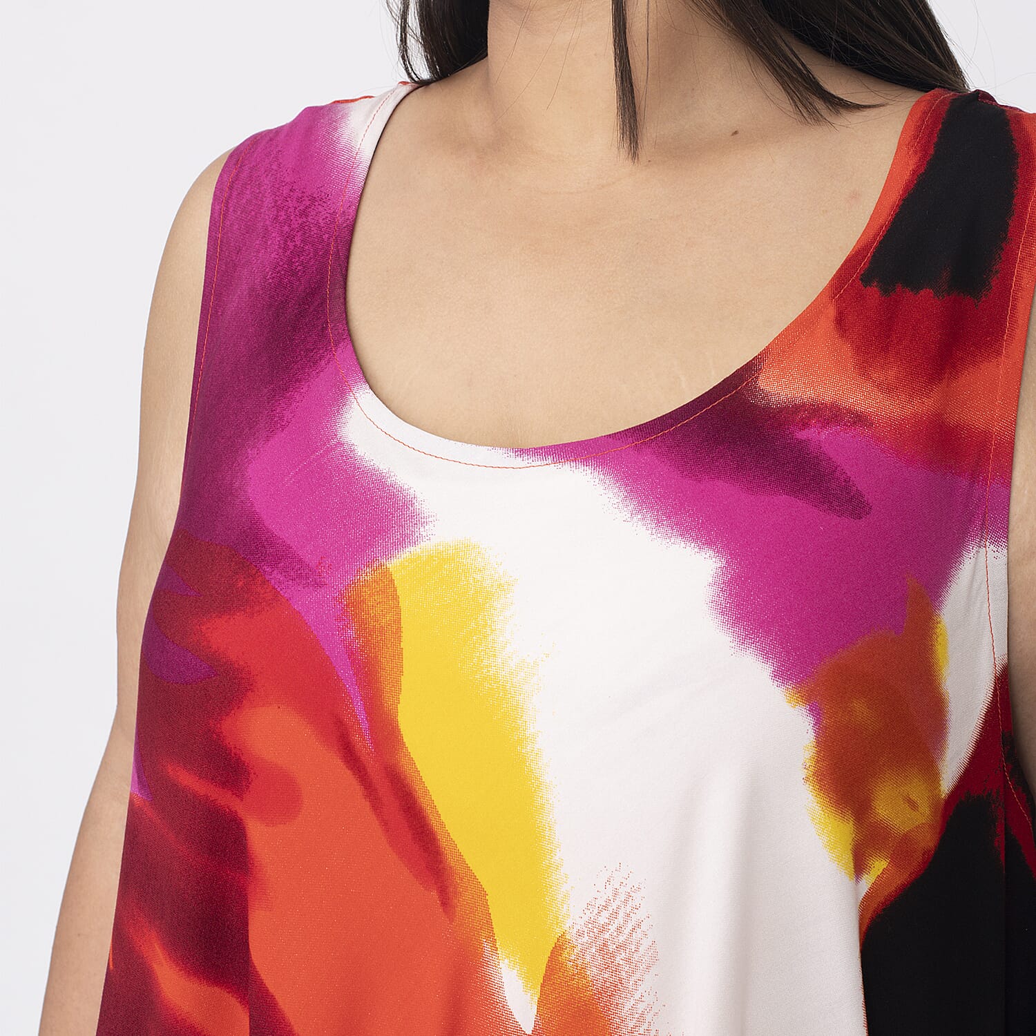 Tamsy Viscose Printed Dress (One Size) - Red