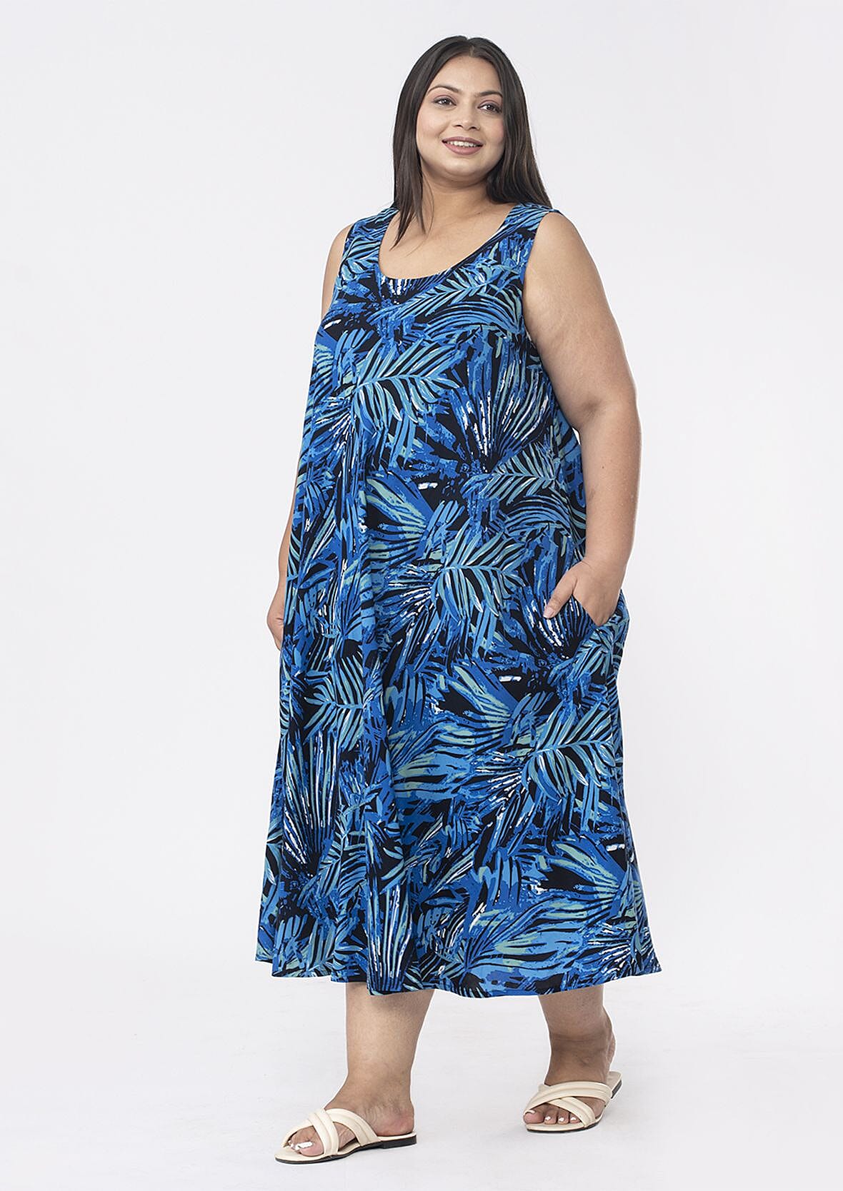 Tamsy Viscose Printed Dress (One Size) - Red